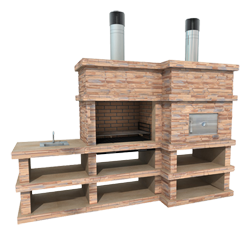 tuinhaard  met steenoven en zijtafel Alcantarilha 464