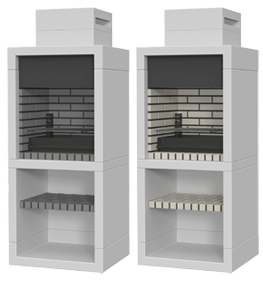 BBQ module en Haard serie Nazaré, te combineren met andere extra losse buitenkeuken modules model Nazaré .