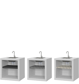 Wasbak of aanrecht modulen Nazaré, deze sluiten naadloos aan op de buitenkeuken Nazaré